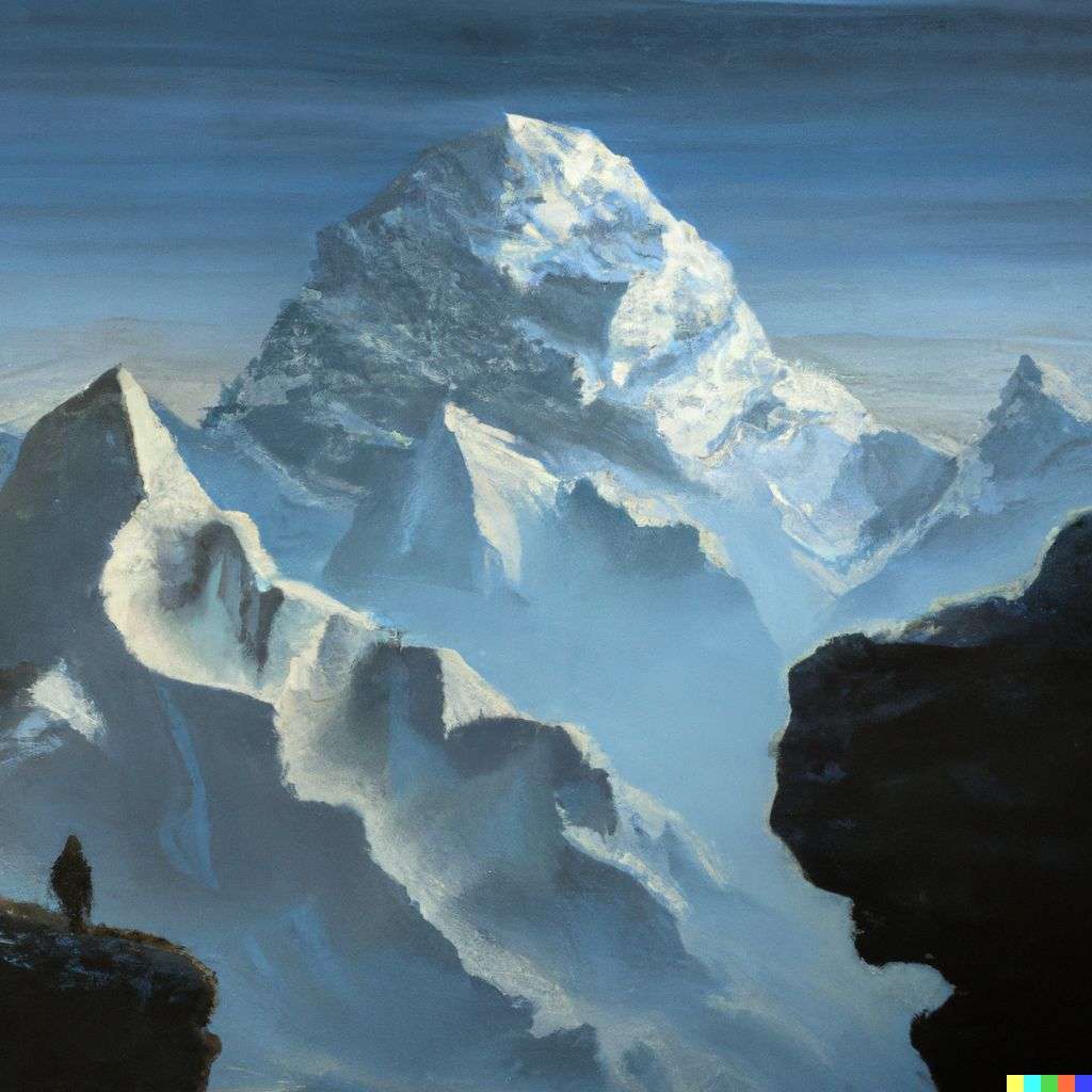 someone gazing at Mount Everest, Peter Gric print